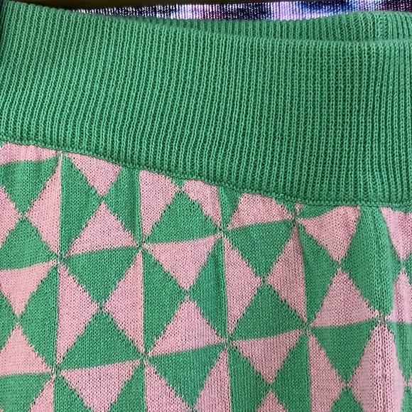 NWOT Geo Knit Trousers: Pink & Green - Another Girl - Picture 2 of 5